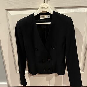 Ports Women's Elegant Black Double-Breasted Blazer